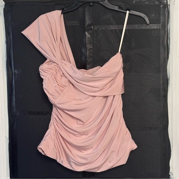 L.A.M.B. by Gwen Stefani NWT Ruched On Shoulder Top in Rose Smoke - Picture 13 of 14